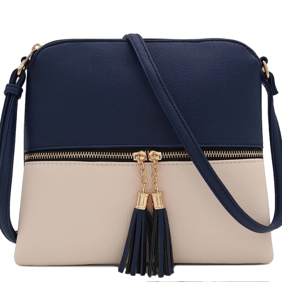 Deluxity Handbags - DELUXITY Lightweight Medium Crossbody Bag with Tassel